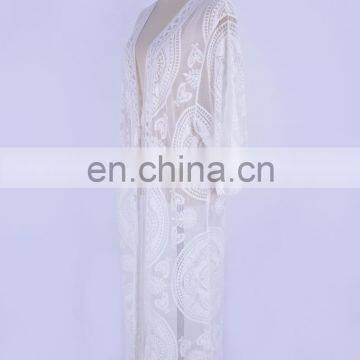 Пляжная платье с цветочным вышиванием, купальник для женщин, пляжный кардиган, купальник-аксессуар для плавания photo-5