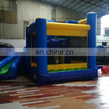 Hot sale!!! Small blue and yellow inflatable bouncer with slide for kids