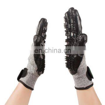 Wholesale India Manufacture Massage Hair Removal Cleaning Bath Pet Dog Cat Grooming Gloves photo-4