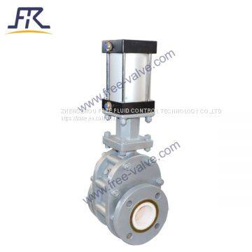 Pneumatic Ceramic Lined Industrial double disc Gate Valve DN80 FRZ644TC