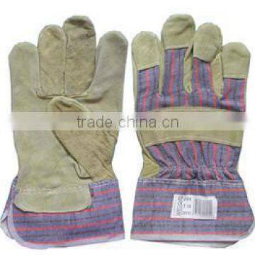 COLORED cow split leather glove, FULL PALM