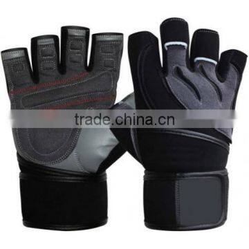 Weightlifting / Fitness Training Fancy Black Genuine Leather Gloves - Men / Women