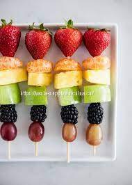 Fruit Kebabs With Marshmallows | Fruit kebabs, Birthday party desserts, Party desserts marshmallow skewers