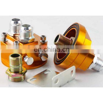 Oil Cooler Sandwich Adapter Plate Aluminum Universal Thermostat and Adapter Thread
