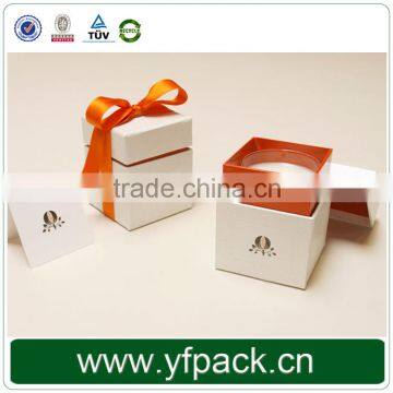 Logo Printed Custom Cheap cardboard box with ribbon for packaging