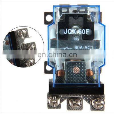 JQX-60F High-power Relay 12V 24V Bumper Car 220V Current 1Z 60A AC 220V coil power relay automotive relay