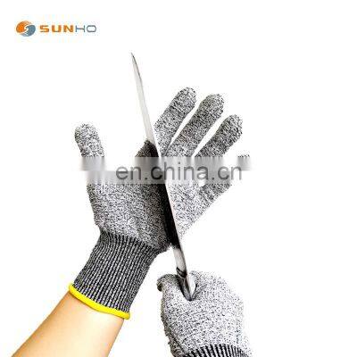 Sunnyhope safety gloves construction Anti cutting gloves for Kitchen Cutting level E ANSI level 5 A5 gloves glass fabric free