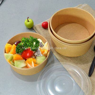 Food packaging containers salad soup paper bowls disposable kraft paper bowls