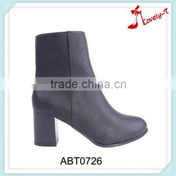 Woman imported promotion custom made high heel long ankle boots with zipper