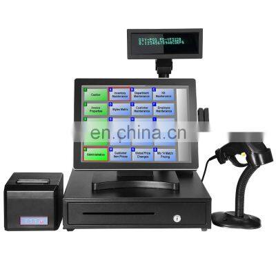 A complete set 15 inch touch screen POS system all in one pos machine