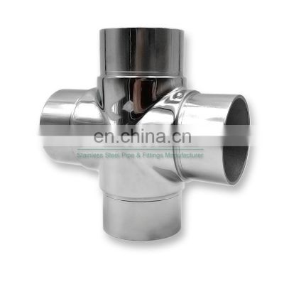 Pipe fitting union 4-way ss304 ss316l cross stainless steel pipe fitting