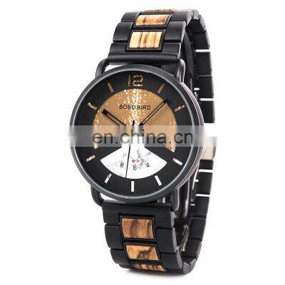 Shenzhen Cheap Custom LOGO BOBO BIRD Wrist Watch Bulk Wood Quartz Watch for Man Watch Wooden