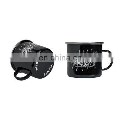 Wholesale  custom blank sublimation small enamel mug with stainless steel rim