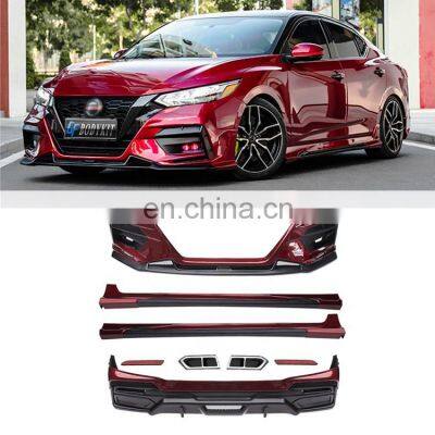 Wholesale Automotive Parts Full Set of Car Wide Body Kit Front and Rear Bumpers Side Skirts for Sylphy Sentra 2020