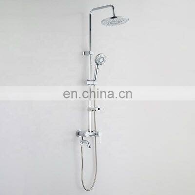 The Best Hot And Cold Bathroom Brass Square Rain Shower Column Set For Family Hotel