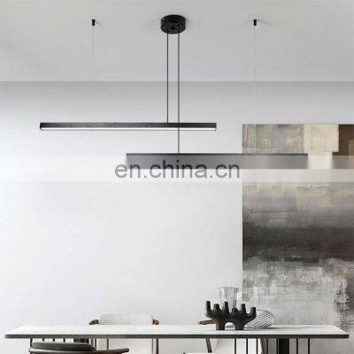Golden Liner Led Pendant Ceiling Light Golden Simple Handling Lamp Living Room Decorative Pendant Lamp Office Lighting photo-5