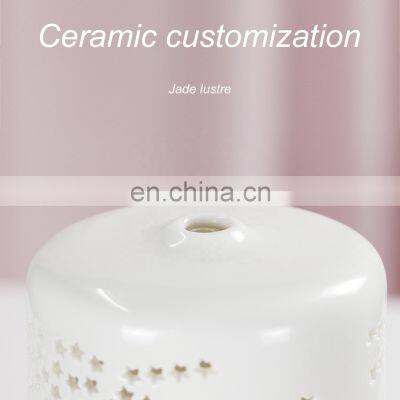 Ultrasonic Diffuser For Essential Oil White Ceramic Aromatherapy Diffuser 7 Color Changing Light