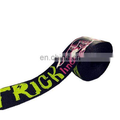 Factory Sale New Style Logo Customized Colorful Pattern Polyester Yarn Webbing Silk Screen Print Thermal Transfer Printing