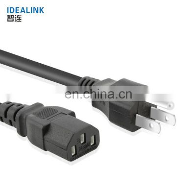 Good quality custom usa power cable 3 pin plug computer power cord from the guangzhou supplier