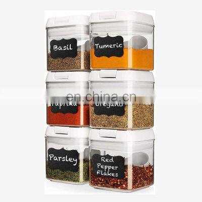 6 Pc Mini Food Container Set Durable Clear Plastic Food Storage Containers with Lids Kitchen Cabinet Pantry Containers