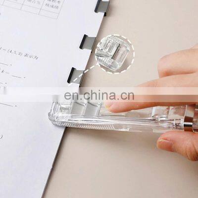 Traceless Reusable Hand Clamp Push Clip Stapler Paper Book File Office School Student Binder Binding Tools Supplies Accessories photo-3