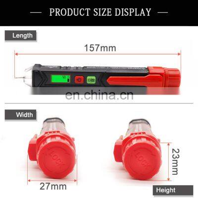 HT-100 Automatic and Dual Range Voltage Detector Tester Non-contact Voltage Tester With LED Flashlight photo-2