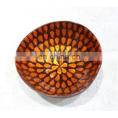 Hot Sale 100% Natural High Quality Coconut Bowl Wholesale in Bulk Shell Inlay Salad Bowl Made in Vietnam photo-2