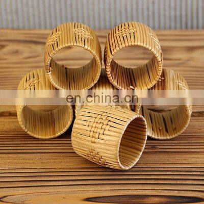 Best Price Rattan Napkin Ring Mid Century Modern 60s Set Tableware Set Napkin Holder Rings Vietnam Manufacturer photo-3