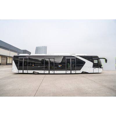 Multiple Doors 100 Passengers Airport Shuttle Feeder Bus Front Engine 14m Automatic Transmission Shuttle Bus photo-3