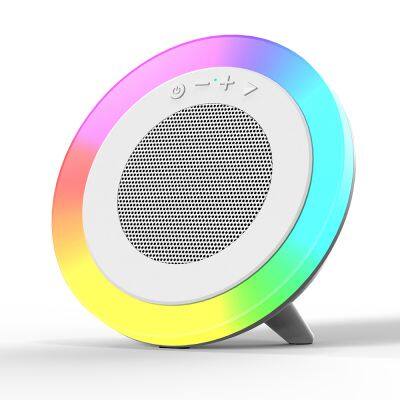 2024 Custom Home Desktop Bluetooth Lamp Wireless Night Rgb Light portable Stereo HiFi Outdoor Speaker with TF Card/FM/AUX