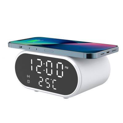 4 in 1 Four-in-one Multi Function Mobile Phone Fast Charging Charge Clock Alarm Mirror Wireless Charger