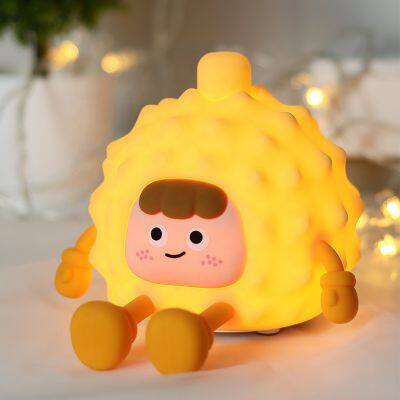 EGOGO New Kids Bedroom LED Night Light Portable USB Rechargeable Silicone Fruit Durian Warm Color 5V Input Voltage Living Room photo-2