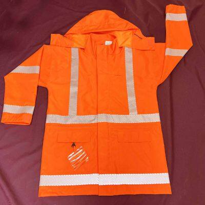 Hi vis winter warm worker reflective safety jacket with reflective tapes