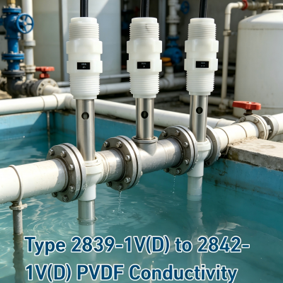 Type 2839 2842 PVDF Conductivity Sensor Industrial Water Conductivity Electrode for Water Treatment System photo-2