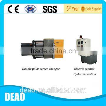 Dual column hydraulic melt filter with large filtration area