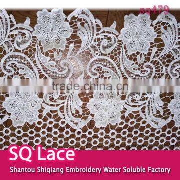 embroidery lace fabric milk silk water soluble full lace for garment accessory