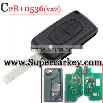 High Quality 2 Button Remote key For Citroen Flip key 0536 Va2 blade