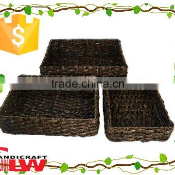 bread basket, baguette basket,S/ 3 rush basket in darkbrown color without liner