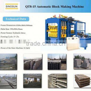 hydraulic interlocking block making machine QT8-15