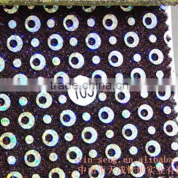 American knit with holo eye spangle polka dot mesh fabric