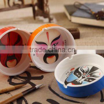 D481-SG Peking Opera Mask Unique Birthday Gifts Household Plastic Product Melamine Ashtray