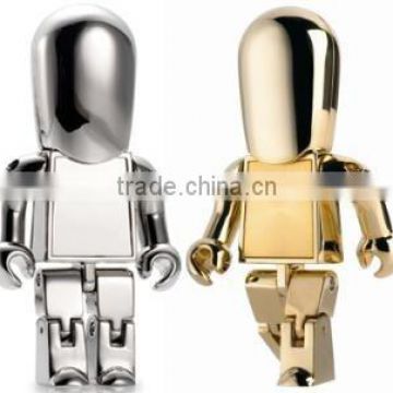 promotion gift gold man robot shape metal USB Flash drive 8GB                        
                                                Quality Choice