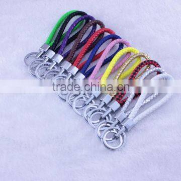 PU Leather Rope Woven Keychain Men Women Keyrings Key Holder Chain