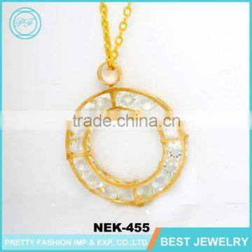 unique products to sell crystal in ring shape 18k gold jewelry necklace
