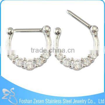 Hot Designs White Zircon Body Jewelry Nose Septum Piercing photo-2
