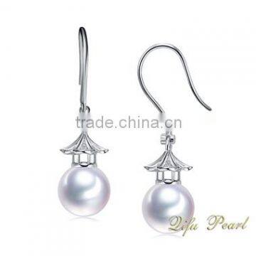 2015 Fashionable Pearl Jewelry Freshwater Pearl Jewelry Pearl Earring 14Carat Gold Plated with Rohdium Mountings Wholesale