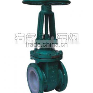 Teflon PTFE Lined Gate Valves for corrostion resistance