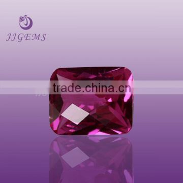 loose rectangle facet cut corundum gemstone