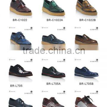 Fashion flat men casual shoes EVA rubber sole comfortable leather casual shoe