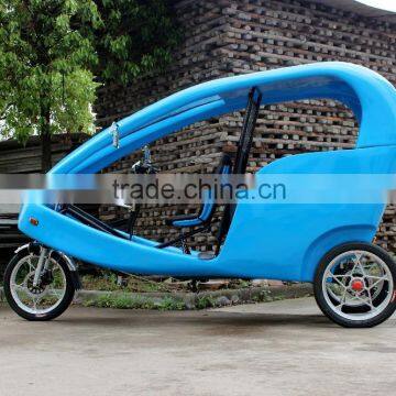 JOBO FRP Three Wheel Motor Cycle 1Kw Electric Rickshaw Pedicab, Velo Taxi